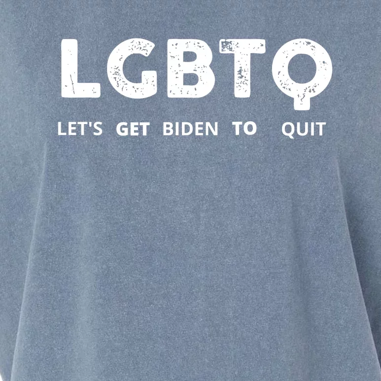 Funny LGBTQ Let's Get Biden To Quit Parody Design 2021 Garment-Dyed Women's Muscle Tee