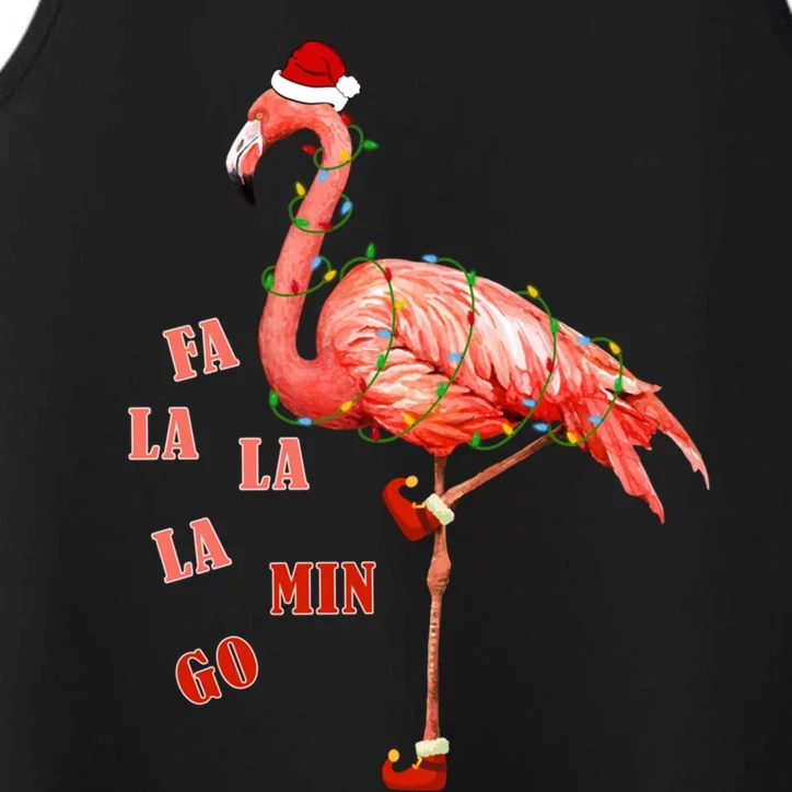 Fa La La La Mingo Santa Pink Flamingos Christmas Lights Xmas Meaningful Gift Performance Tank