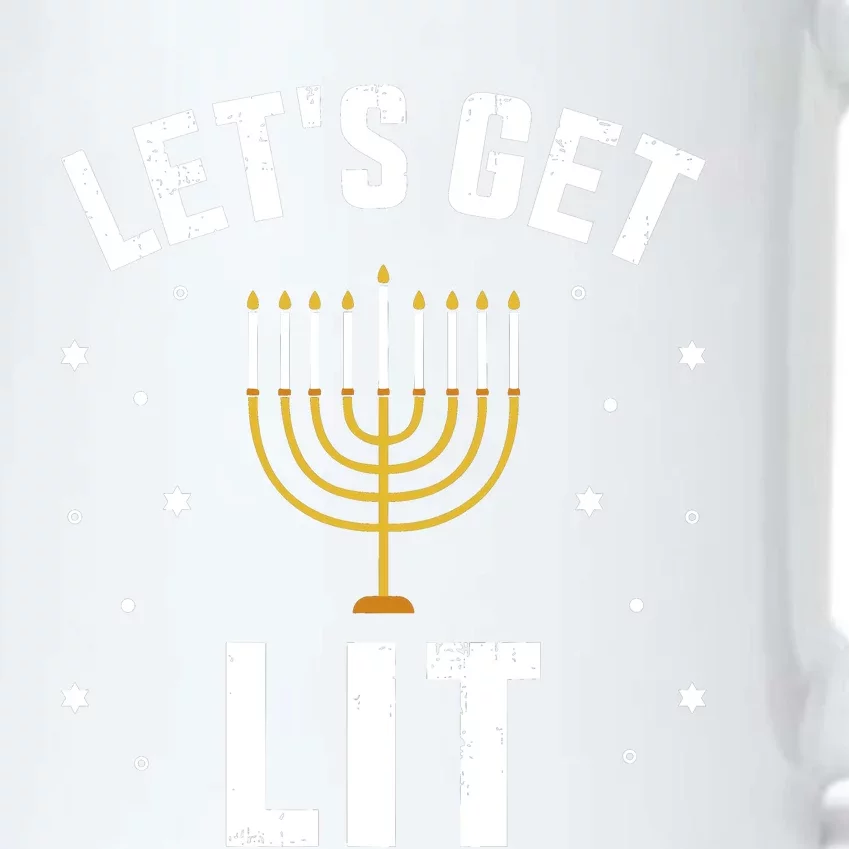 Funny LetS Lit With Menorah For Jewish Hanukkah Black Color Changing Mug