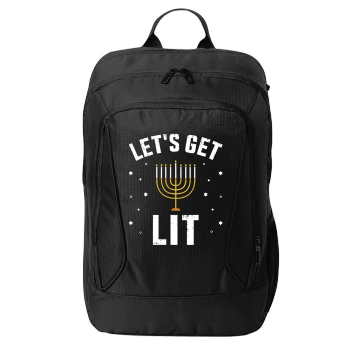 Funny LetS Lit With Menorah For Jewish Hanukkah City Backpack