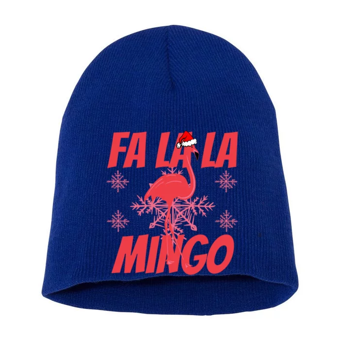 Fa La La Mingo Flamingo Christmas Gift Short Acrylic Beanie