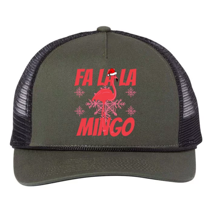 Fa La La Mingo Flamingo Christmas Gift Retro Rope Trucker Hat Cap