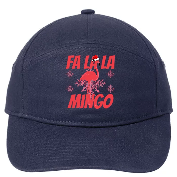 Fa La La Mingo Flamingo Christmas Gift 7-Panel Snapback Hat