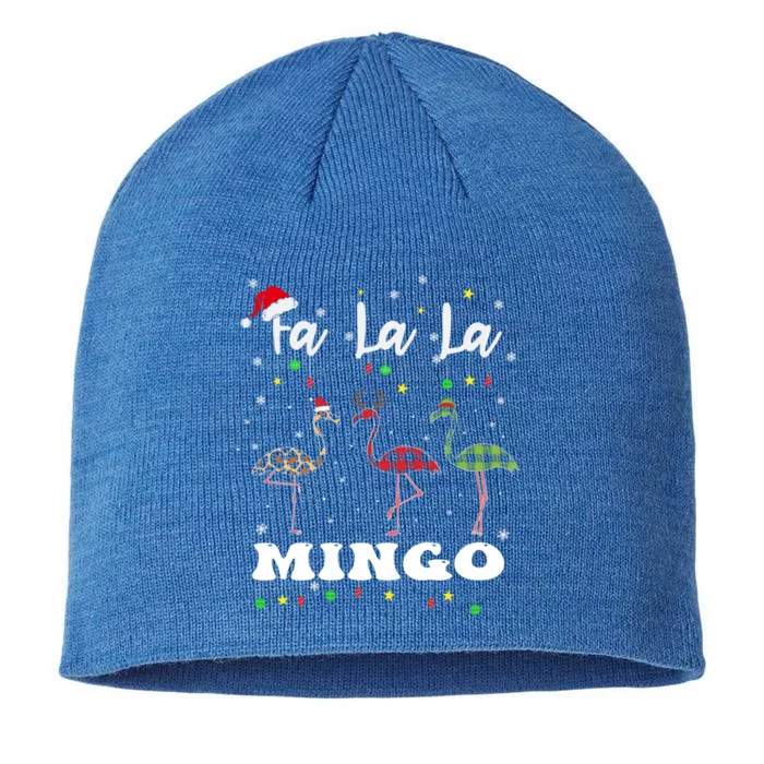 Fa La La Mingo Christmas Flamingo Tree Lights Santa Family Gift 8 1/2in Sustainable Knit Beanie