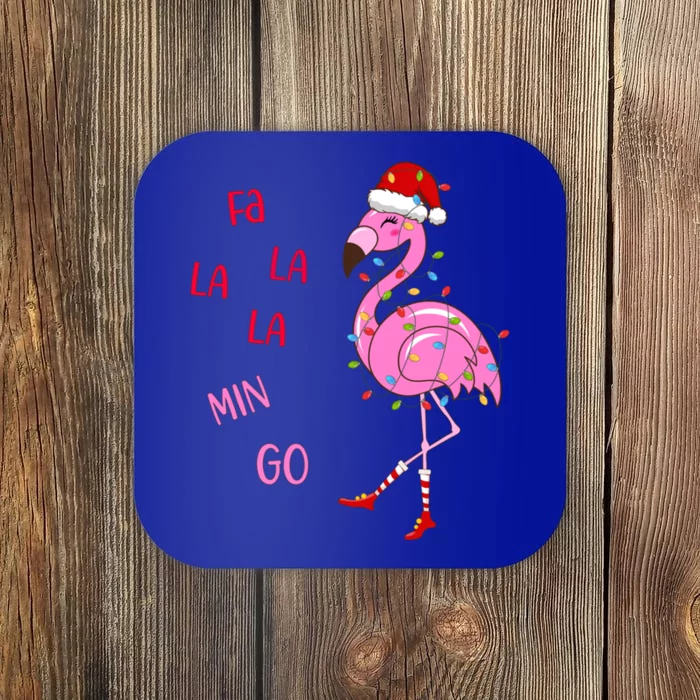 Fa La La Mingo Christmas Flamingo Tree Lights Santa Flamingo Meaningful Gift Coaster