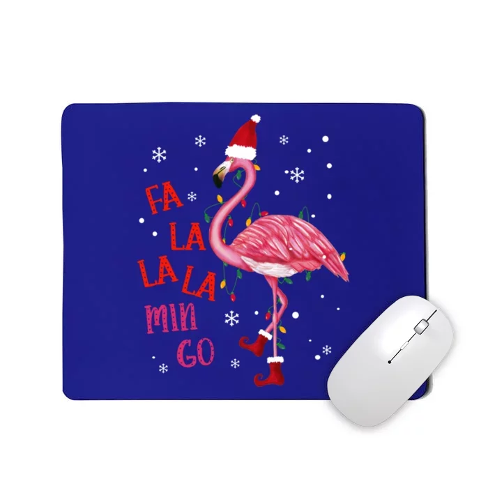 Fa La La Mingo Flamingo Christmas Tree Lights Tropical Xmas Cute Gift Mousepad