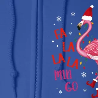 Fa La La Mingo Flamingo Christmas Tree Lights Tropical Xmas Cute Gift Full Zip Hoodie