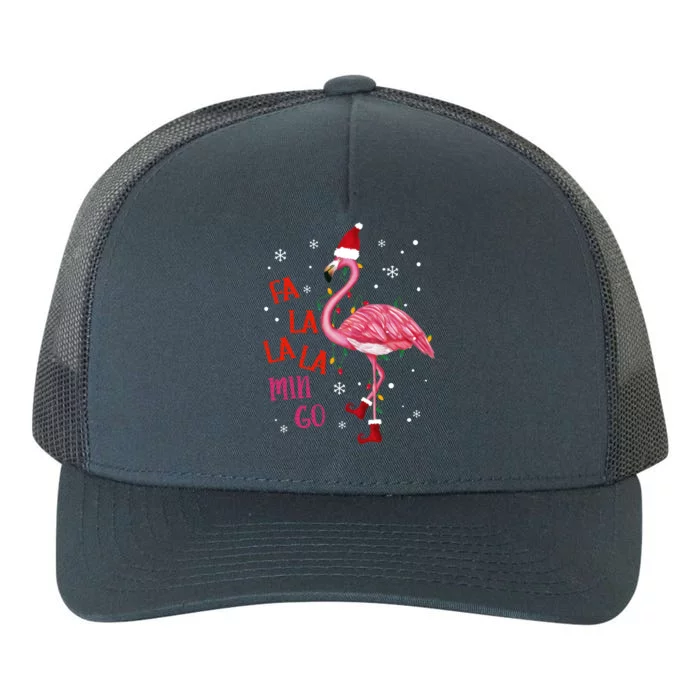 Fa La La Mingo Flamingo Christmas Tree Lights Tropical Xmas Cute Gift Yupoong Adult 5-Panel Trucker Hat