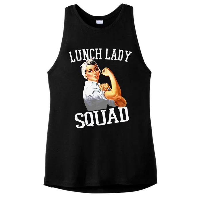 Funny Lunch Lady Gifts Cafeteria Worker Lunch Lady Squad Ladies Tri-Blend Wicking Tank