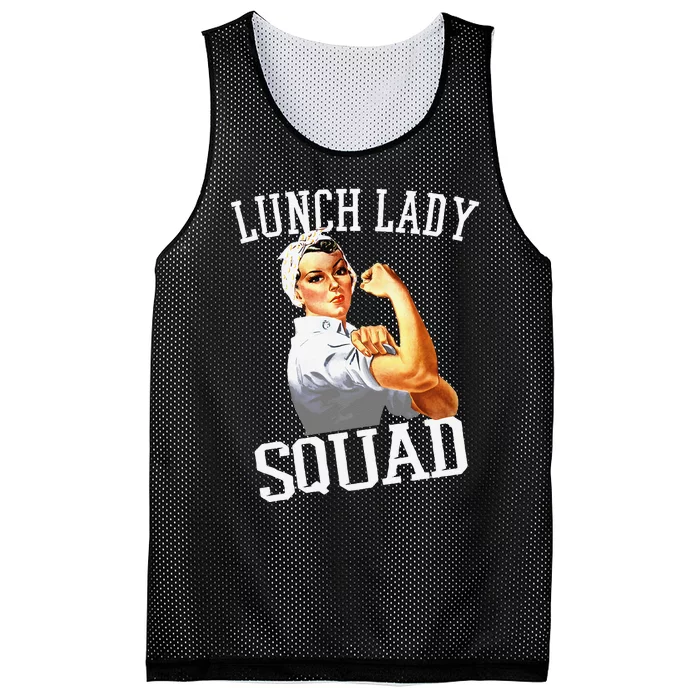 Funny Lunch Lady Gifts Cafeteria Worker Lunch Lady Squad Mesh Reversible Basketball Jersey Tank