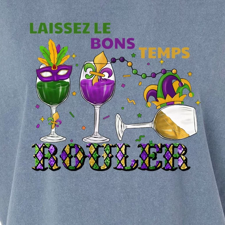 Funny Laissez Les Bons Temps Rouler Mardi Gras Garment-Dyed Women's Muscle Tee