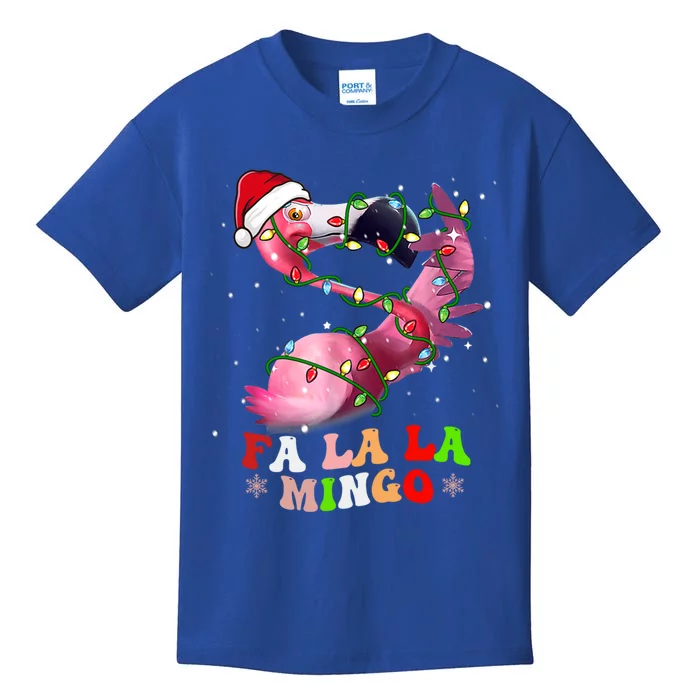 Fa La La Mingo Cute Flamingo Christmas Holiday Flamingo Gift Kids T-Shirt