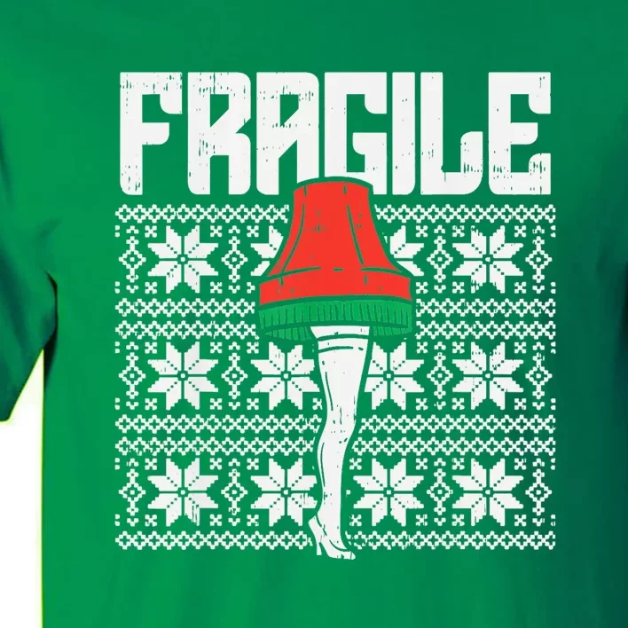 Fragile Leg Lamp Ugly Christmas Sweater Funny Xmas Tall T-Shirt