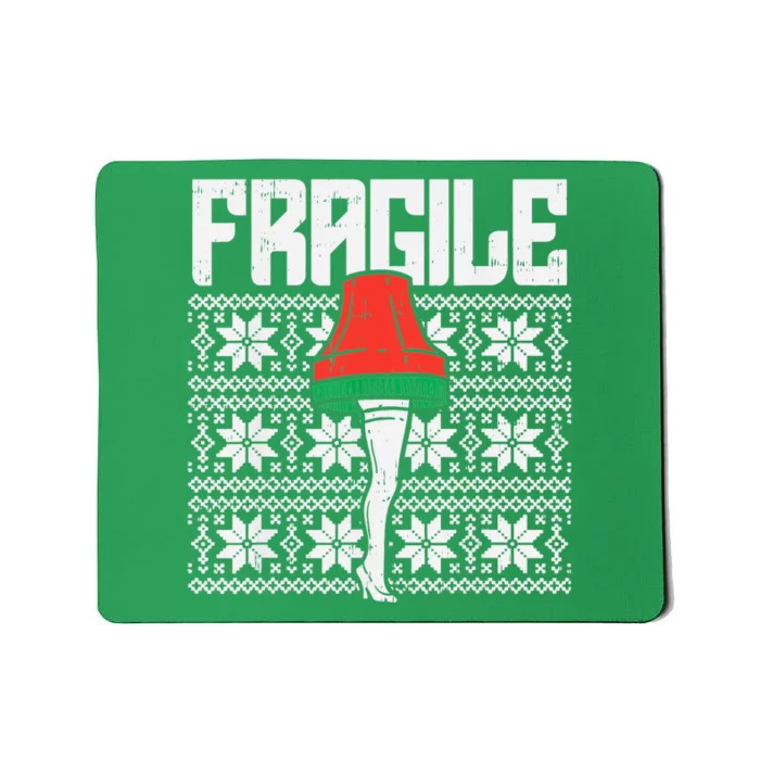 Fragile Leg Lamp Ugly Christmas Sweater Funny Xmas Mousepad