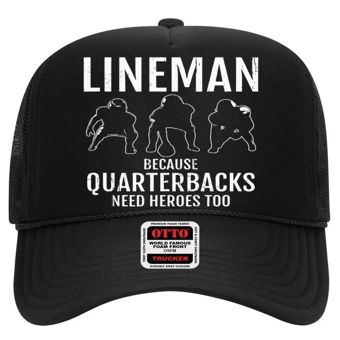 Football Lineman & Linemen Offensive Position Team High Crown Mesh Trucker Hat