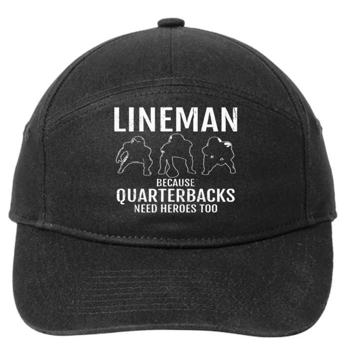 Football Lineman & Linemen Offensive Position Team 7-Panel Snapback Hat