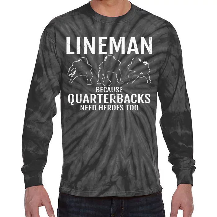 Football Lineman & Linemen Offensive Position Team Tie-Dye Long Sleeve Shirt