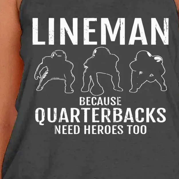 Football Lineman & Linemen Offensive Position Team Women's Knotted Racerback Tank