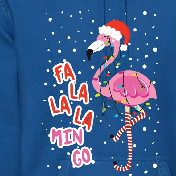 Fa La La Mingo Cute Pink Flamingo Santa Hat Merry Christmas Meaningful Gift Premium Hoodie