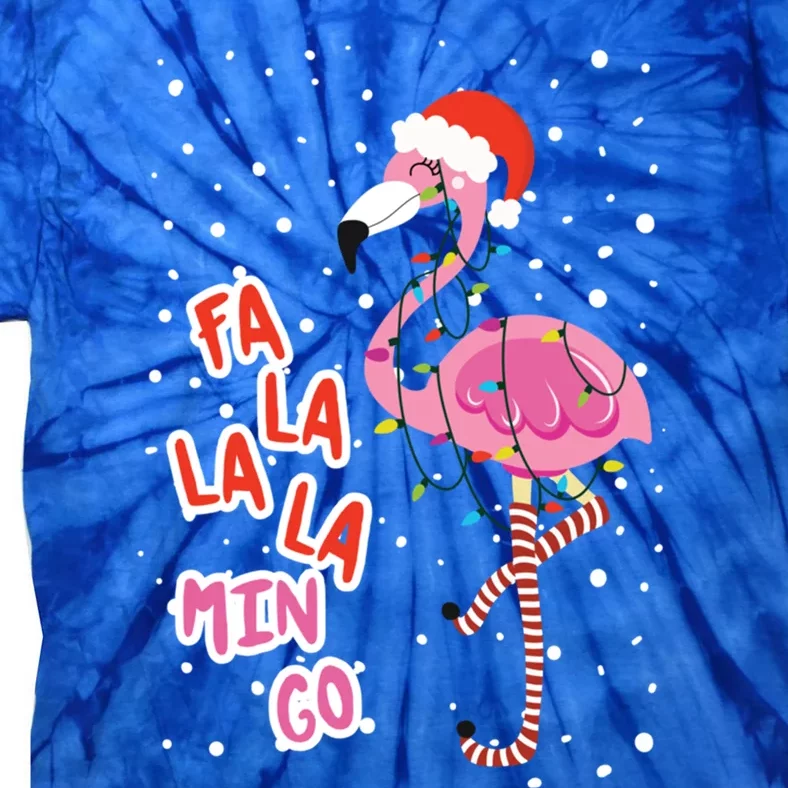 Fa La La Mingo Cute Pink Flamingo Santa Hat Merry Christmas Meaningful Gift Tie-Dye T-Shirt