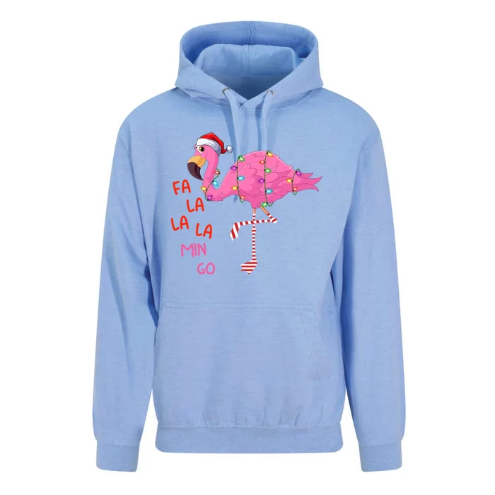 Fa La La Mingo Flamingo Funny Xmas Lights Tropical Funny Gift Unisex Surf Hoodie