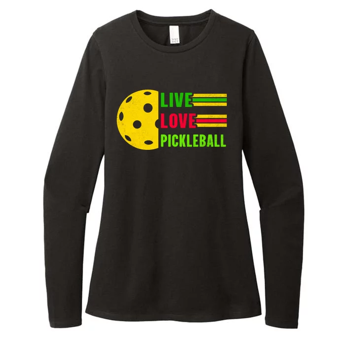 Funny Live Love Pickleball Womens CVC Long Sleeve Shirt