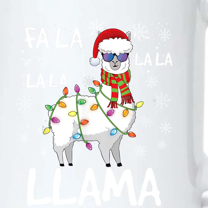 Fa La La Llama Funny Llama Christmas Black Color Changing Mug