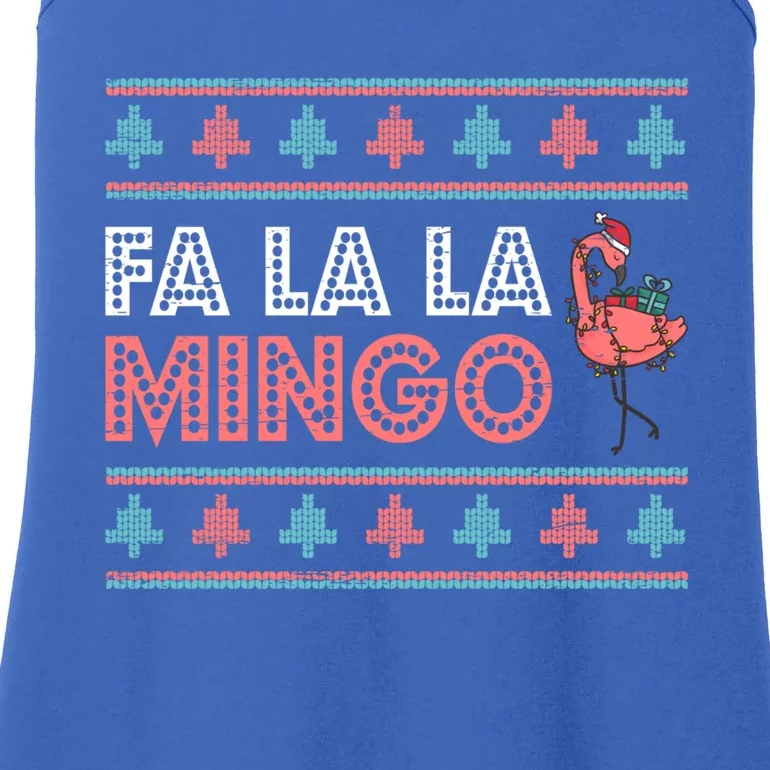 Fa La La Mingo Flamingo SantaS Hat Christmas Xmas Ugly Gift Ladies Essential Tank