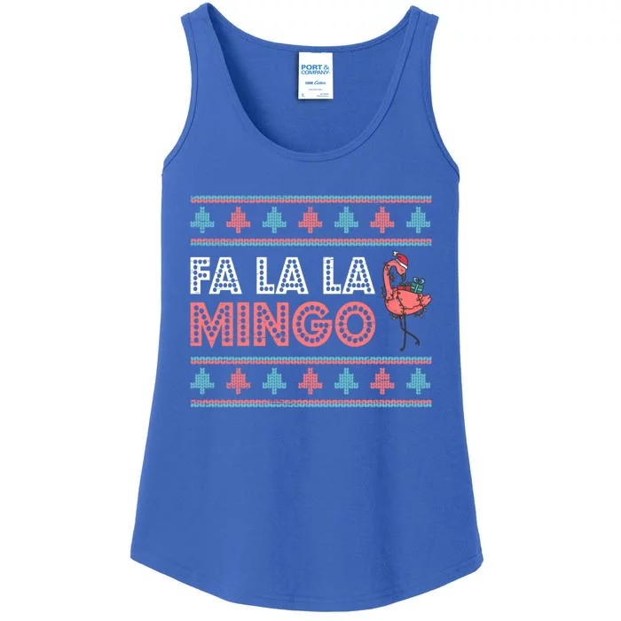 Fa La La Mingo Flamingo SantaS Hat Christmas Xmas Ugly Gift Ladies Essential Tank