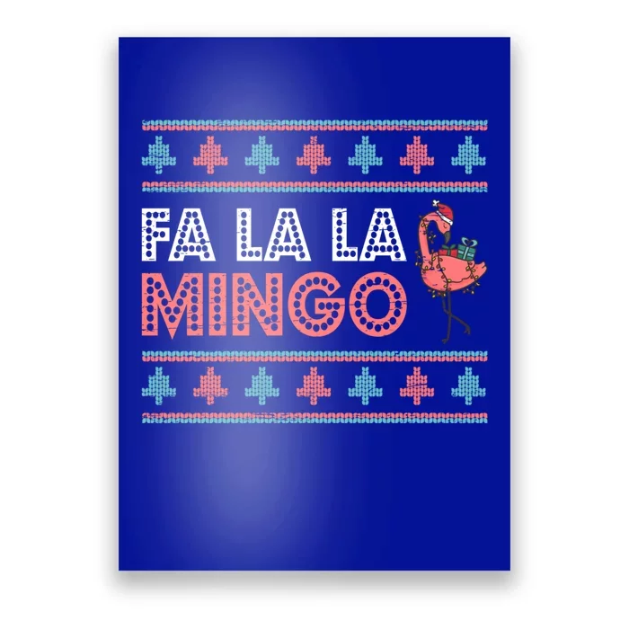 Fa La La Mingo Flamingo SantaS Hat Christmas Xmas Ugly Gift Poster