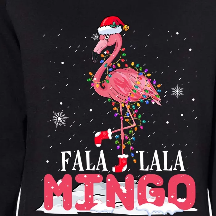 Fa La La Mingo Pink Flamingo Santa Christmas Tree Lights Cool Gift Womens California Wash Sweatshirt