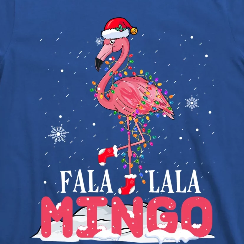 Fa La La Mingo Pink Flamingo Santa Christmas Tree Lights Cool Gift T-Shirt