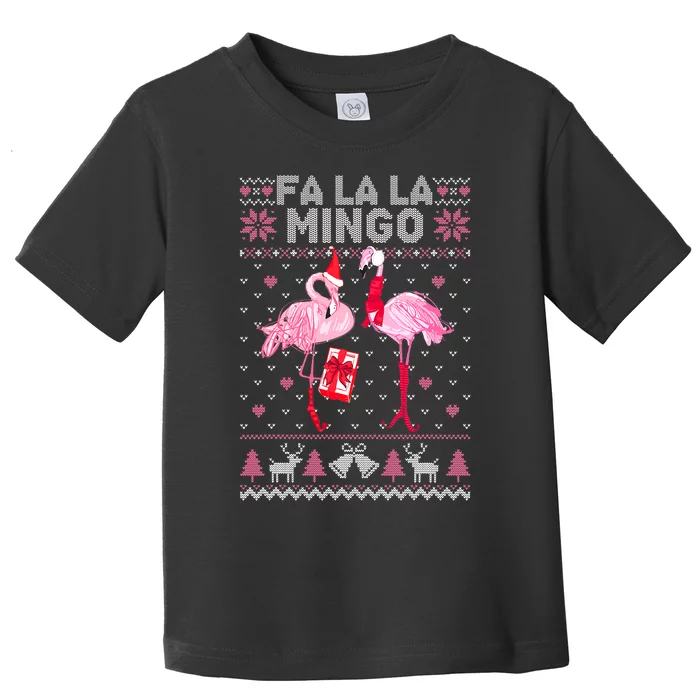 Fa La La Mingo Pink Flamingo Christmas Tree Lights Toddler T-Shirt