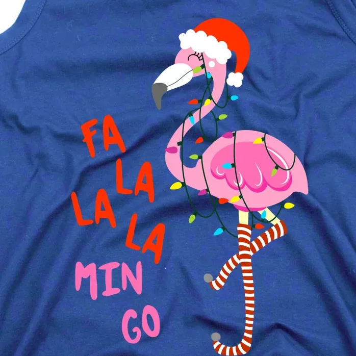 Fa La La Mingo Flamingo Christmas Tree Lights Tropical Xmas Cool Gift Tank Top