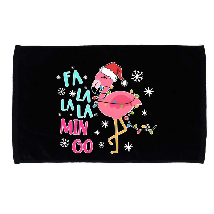 Fa La La La Mingo Funny Holiday Season Christmas Flamigo Microfiber Hand Towel