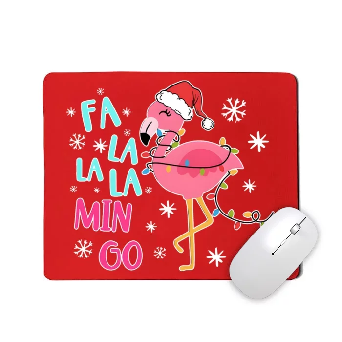 Fa La La La Mingo Funny Holiday Season Christmas Flamigo Mousepad