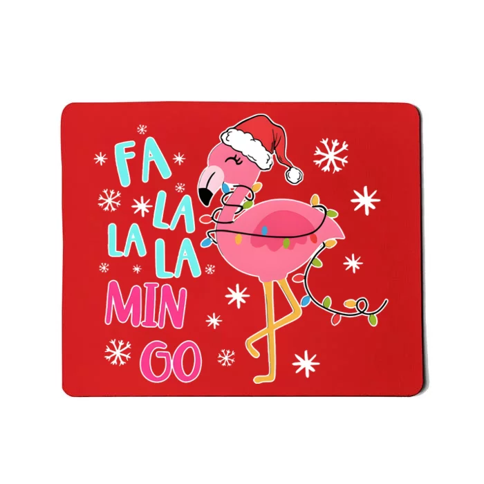 Fa La La La Mingo Funny Holiday Season Christmas Flamigo Mousepad