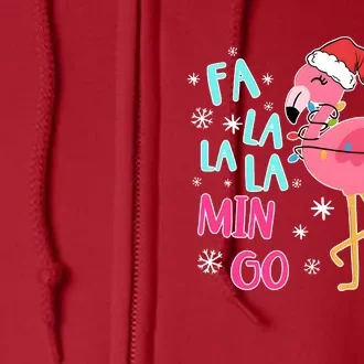 Fa La La La Mingo Funny Holiday Season Christmas Flamigo Full Zip Hoodie