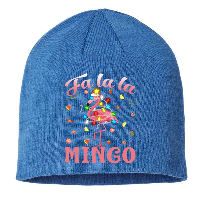 Fa La La Mingo Flamingo Christmas Tree Lights Tropical Xmas Gift 8 1/2in Sustainable Knit Beanie