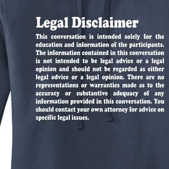 Funny Lawyer Legal Disclaimer Conversation Women's Pullover Hoodie