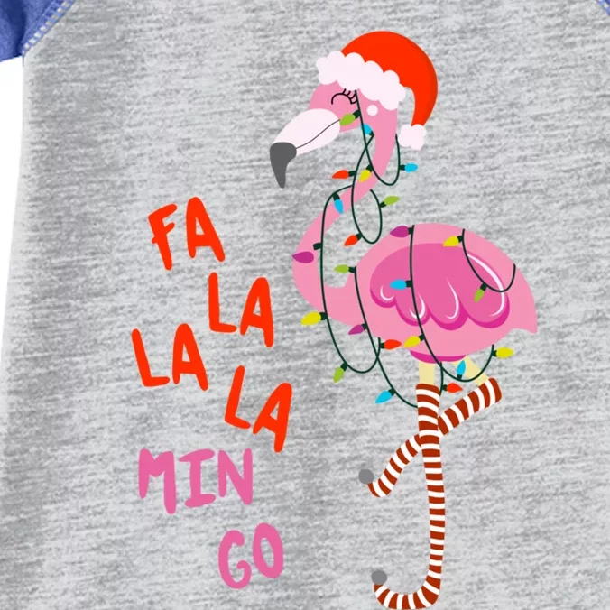 Fa La La Mingo Flamingo Christmas Tree Lights Tropical Xmas Gift Infant Baby Jersey Bodysuit