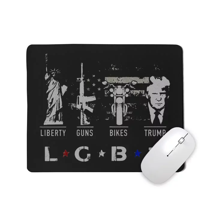 Funny Lgbt Liberty Guns Bikes Trump Biker Funny Parody Mousepad