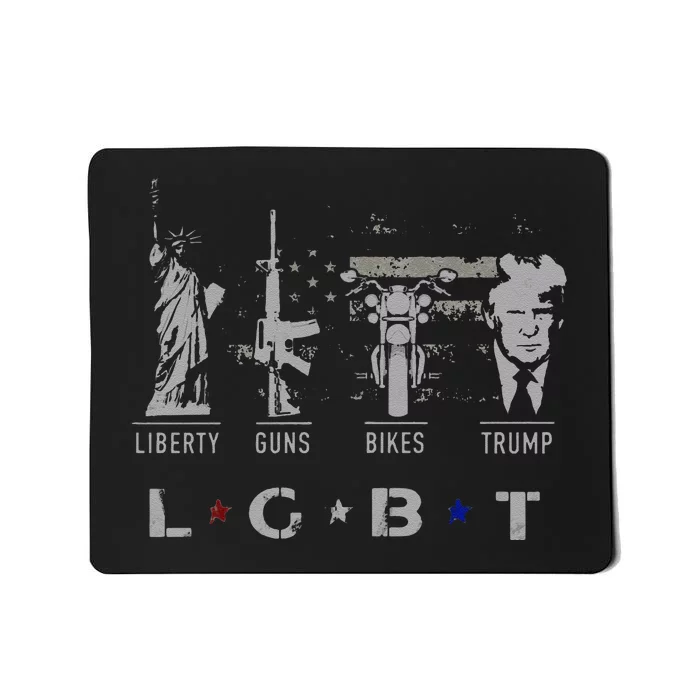 Funny Lgbt Liberty Guns Bikes Trump Biker Funny Parody Mousepad