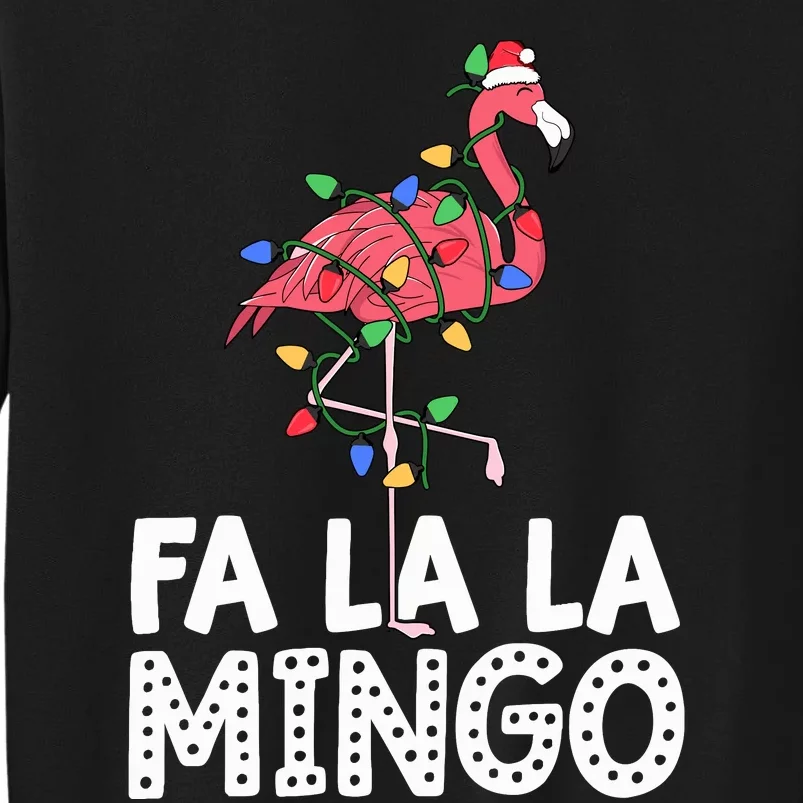 Fa La La Mingo Flamingo Christmas Tree Lights Tropical Xmas Sweatshirt