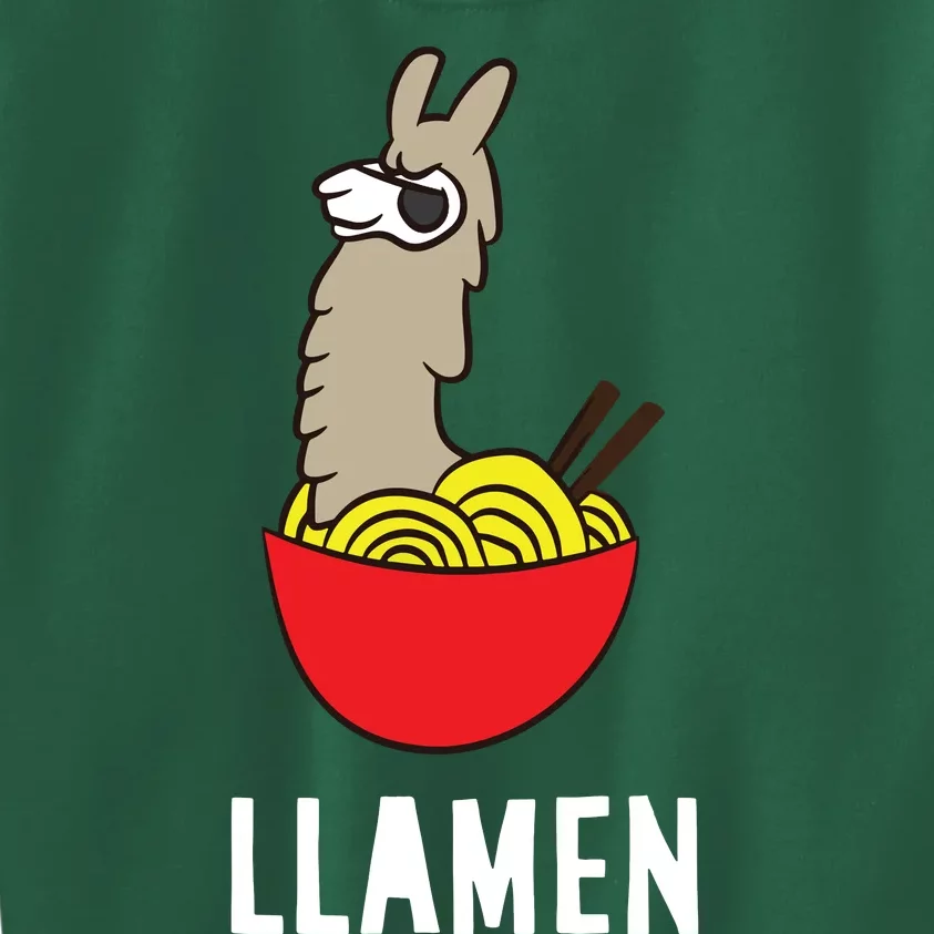 Funny LLama LLamen Noodles Chinese Food Llama Kids Sweatshirt