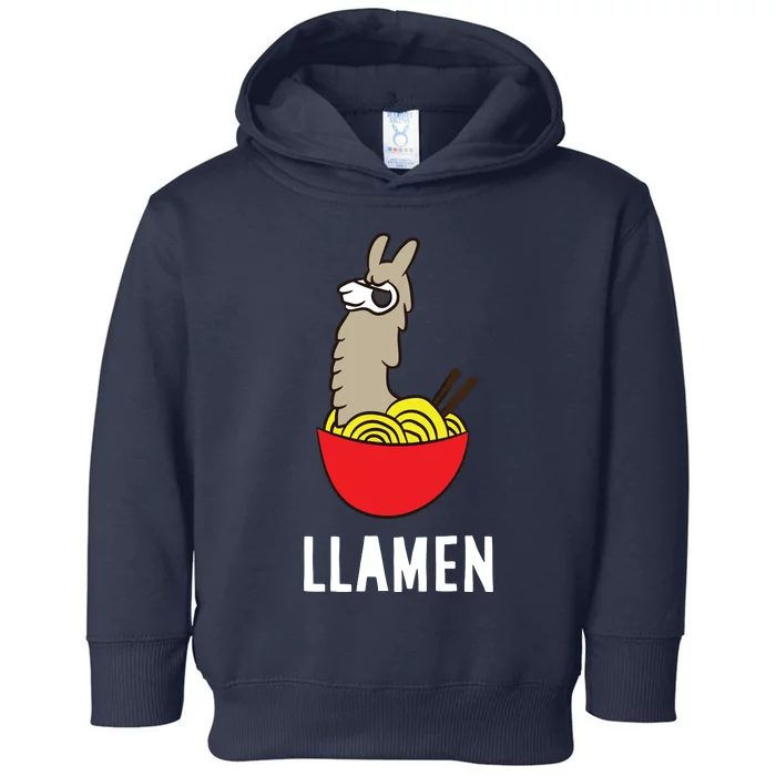 Funny LLama LLamen Noodles Chinese Food Llama Toddler Hoodie