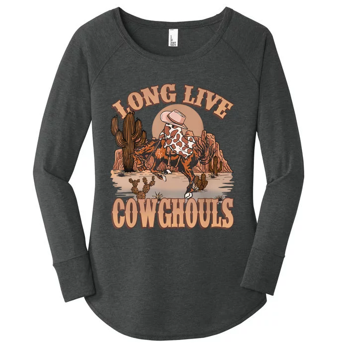 Funny Long Live Cowghouls Cowboy Cowgirl For Halloween Women's Perfect Tri Tunic Long Sleeve Shirt