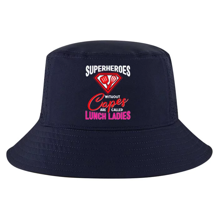 Funny Lunch Lady Superheroes Capes Cafeteria Worker Squad Cool Comfort Performance Bucket Hat