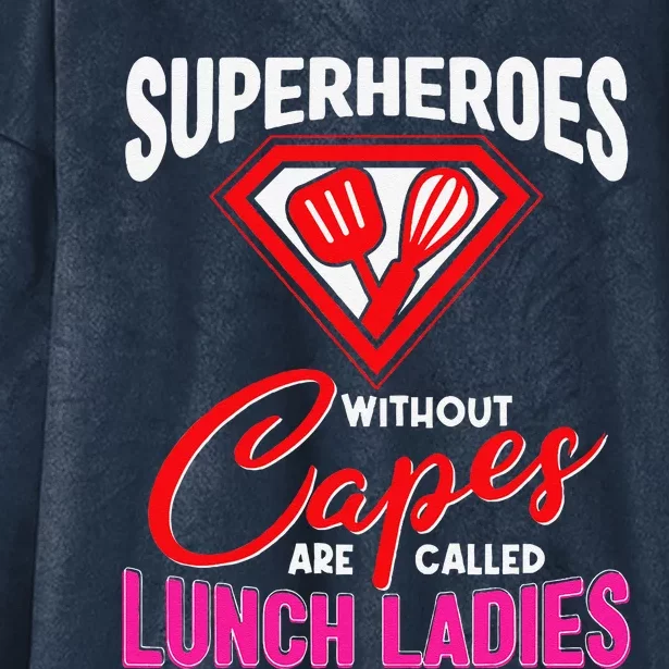 Funny Lunch Lady Superheroes Capes Cafeteria Worker Squad Hooded Wearable Blanket