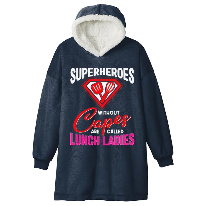 Funny Lunch Lady Superheroes Capes Cafeteria Worker Squad Hooded Wearable Blanket